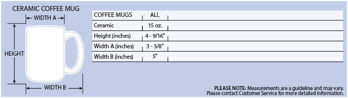 ceramic coffee mug sizes chart