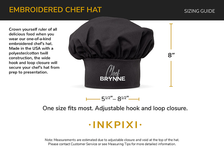 chef hat sizes chart