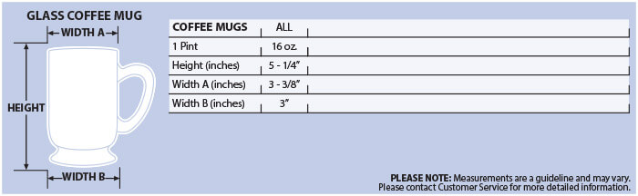 coffee mug sizes chart