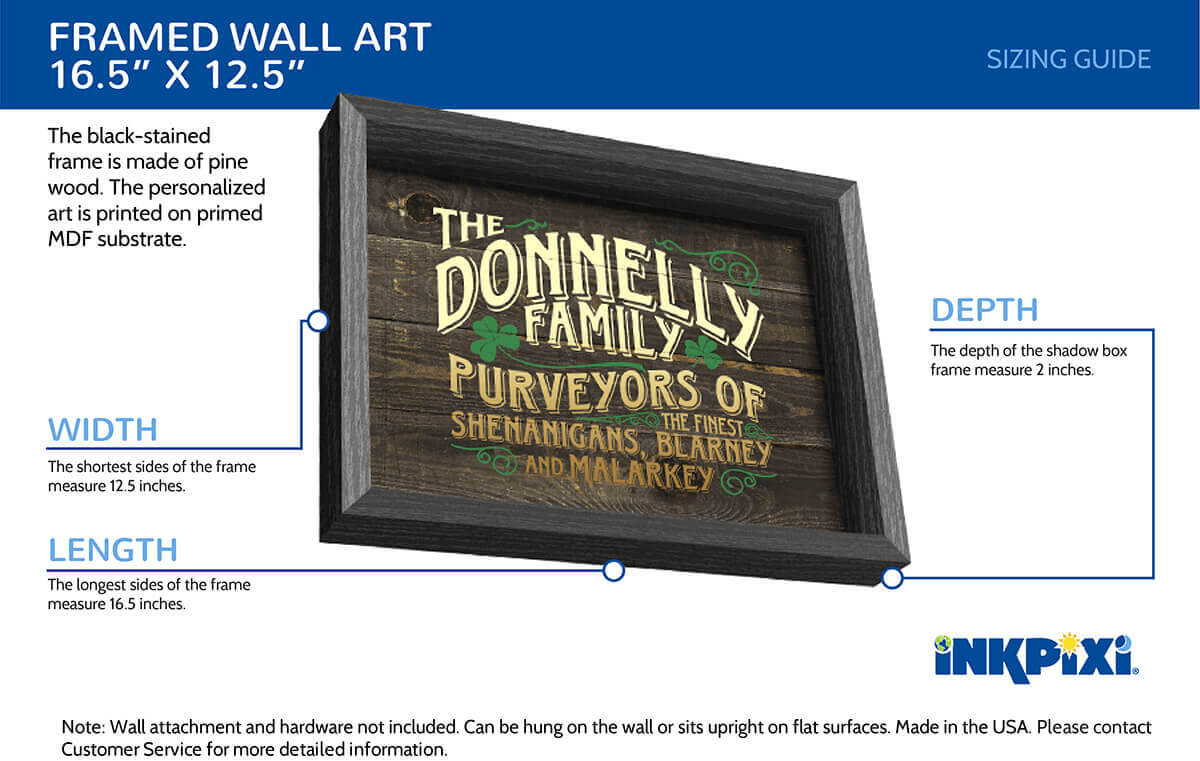 framed wall art sizes chart