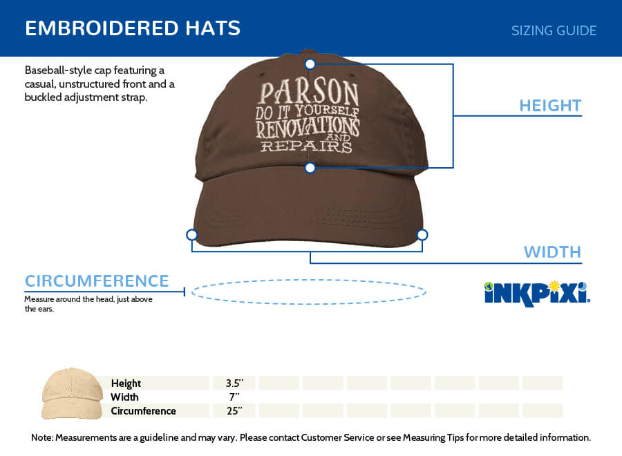hat sizes chart