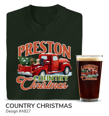 Country Christmas - T-Shirt, Hat & Pint Glass