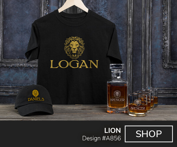 Lion - T-Shirt, Hat & Rocks Glass
