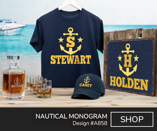 Nautical Monogram - T-Shirt, Hat & Pint Glass