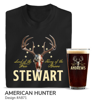 American Hunter - T-Shirt, Hat & Rocks Glass