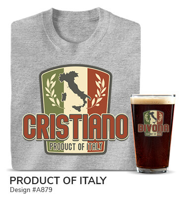 Product Of Italy - T-Shirt, Hat & Rocks Glass