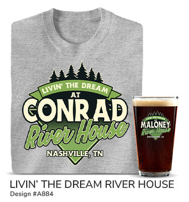Livin' The Dream River House - T-Shirt, Hat & Pint Glass