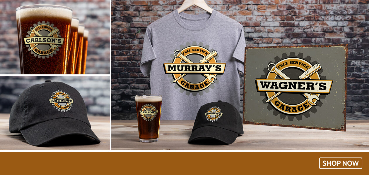 Garage hats, aprons, work shirts and more!
