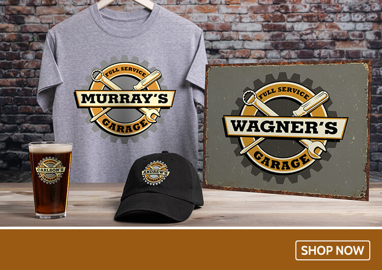Garage hats, aprons, work shirts and more!