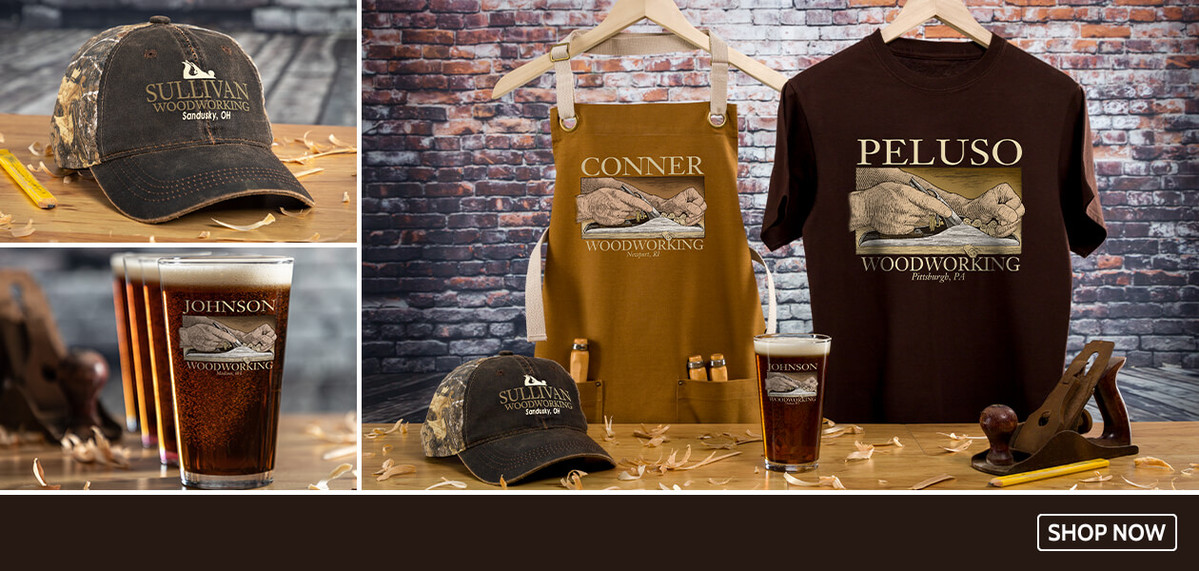Personalized Woodworking shirts, growlers, bottle openers and more!