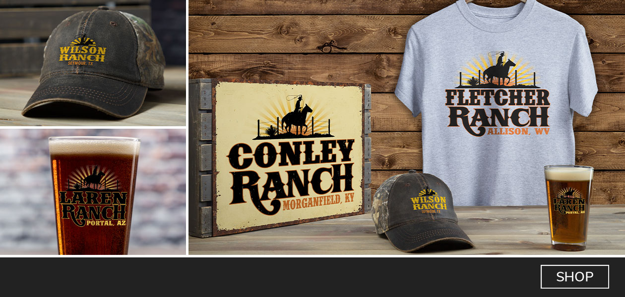 Personalized Ranch shirts, hats, and more!
