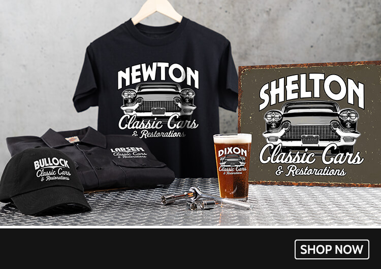 Classic Cars personalized work shirts, polos, coasters, and more!