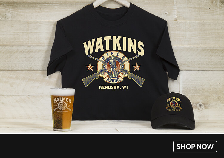 Personalized Rifle Association shirts, hats, and more!