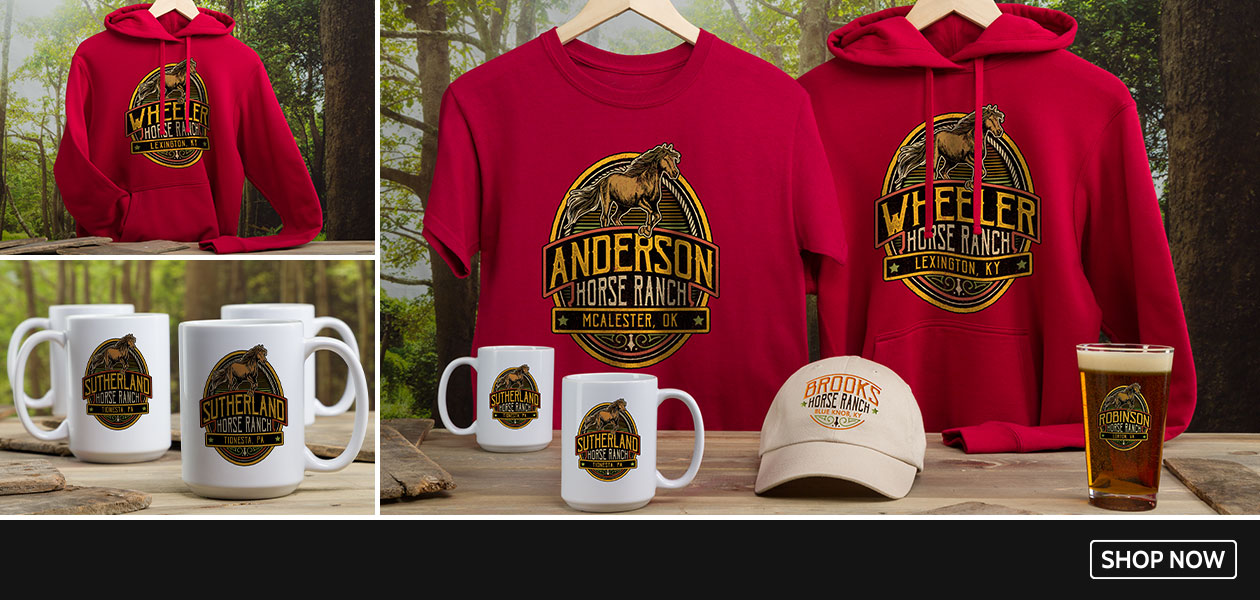 Custom Classic Horse Ranch shirts, hats, and more!