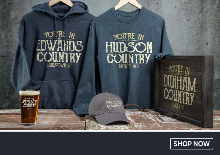 Your Country shirts, hats, and more!