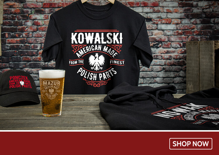 Personalized Polish Parts shirts, hats, barware, and more!