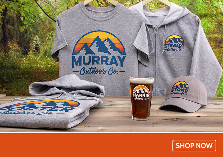 Outdoor Company hats, pint glasses, coasters, and more!