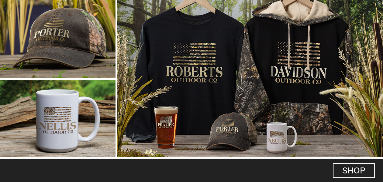 Outdoor Company shirts, wine glasses, coasters, and more!