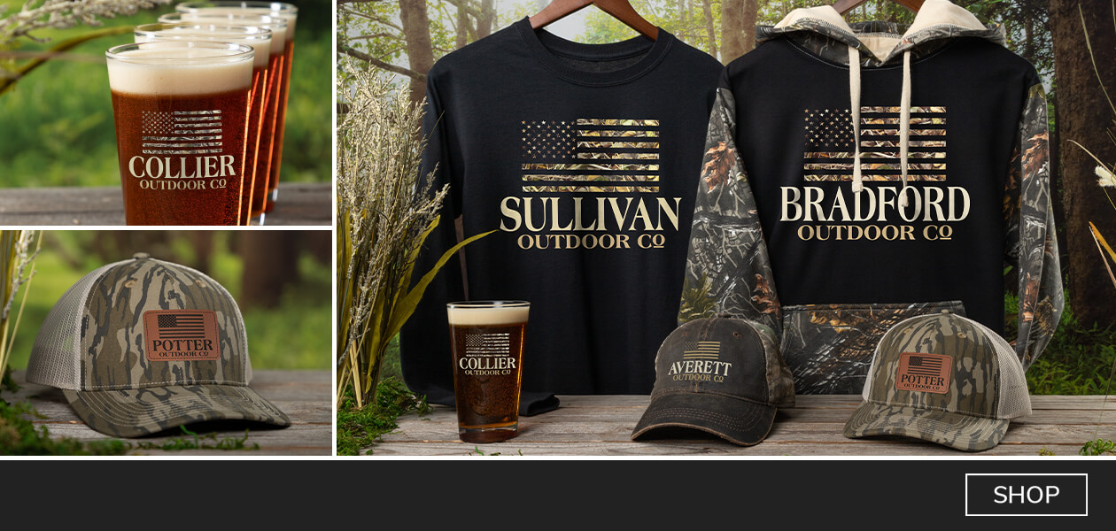 Outdoor Company shirts, wine glasses, coasters, and more!