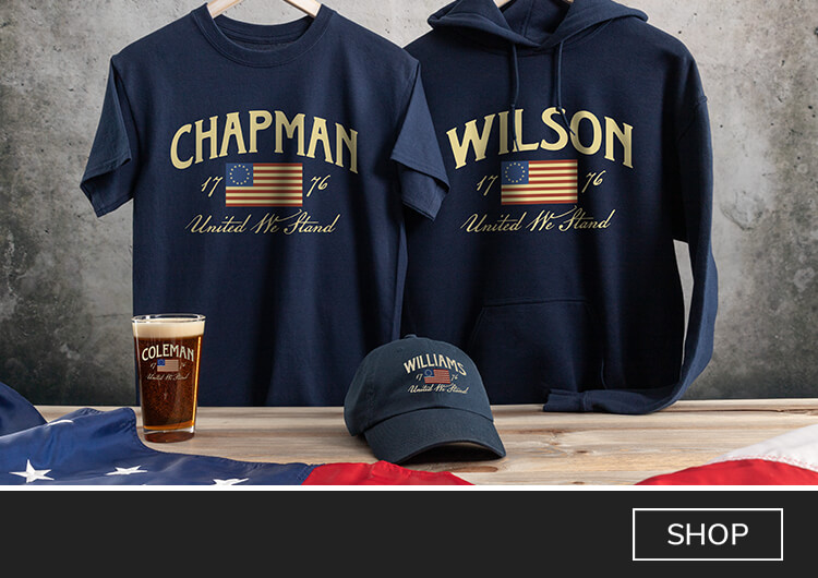 United We Stand shirts, pint glasses, coasters, and more!