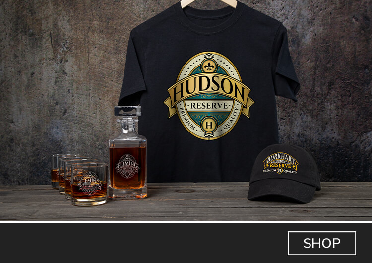 Reserve design #A774 custom apparel, glassware, barware, and more personalized for you!