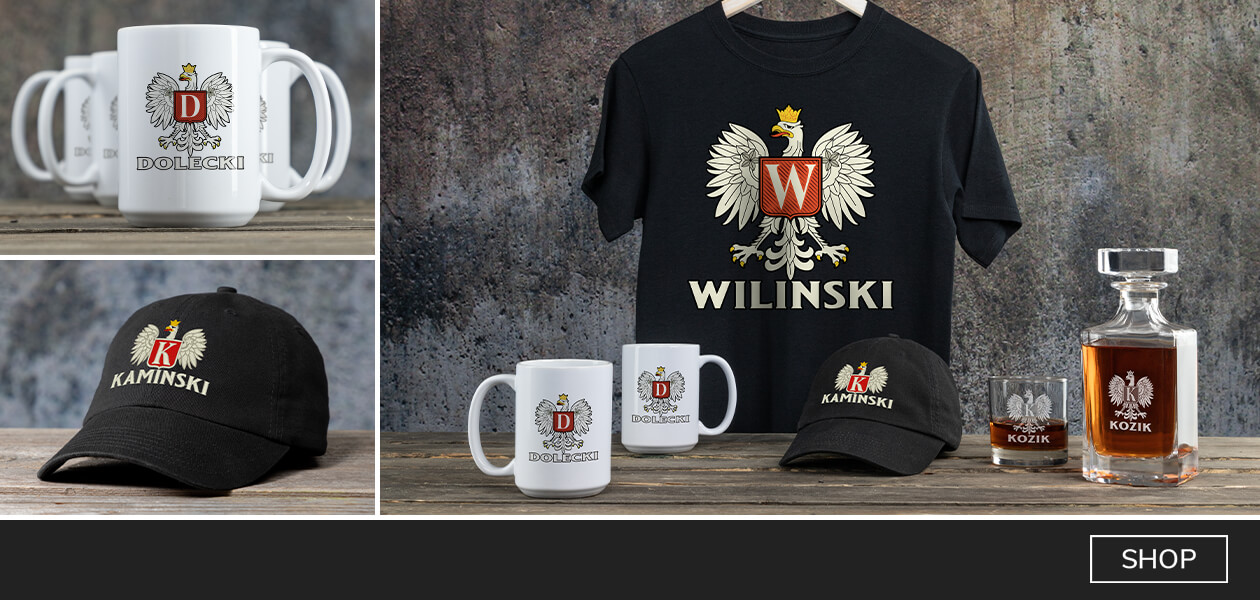 Polish Design design #A823 custom pint glasses, shirts, hats, wall art and more!