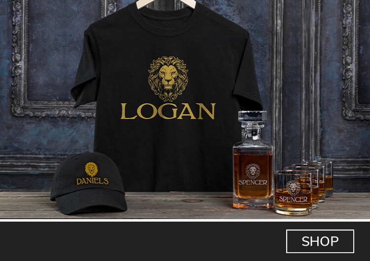 Lion custom tees, sweatshirts, barware, hoodies, polos, and more!