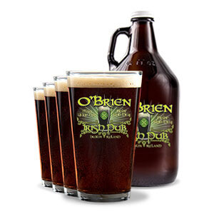 St. Patrick's Day Color Printed Pint Glasses & Growler Gift Set