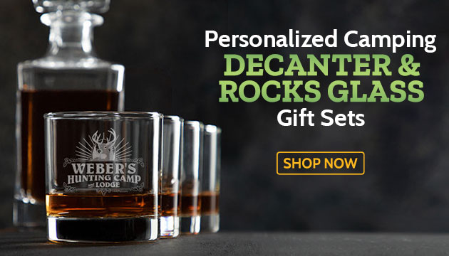 Personalized Camping Decanter & Rocks Glass Gift Sets