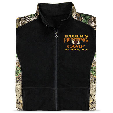 Hunting Embroidered Camo Microfleece Full Zip Jacket