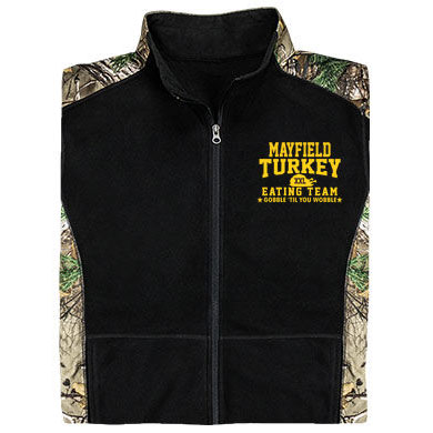 Turkey Hunting Embroidered Camo Microfleece Full Zip Jacket