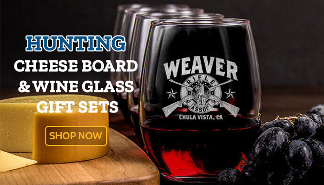 Hunting Cheese Board & Wine Glass Gift Sets