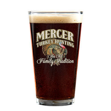 Turkey Hunting Colored Pint Glasses