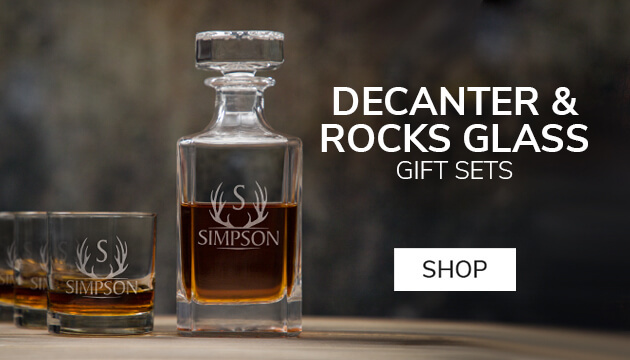 Deer Hunting Decanter & Rocks Glass Gift Sets