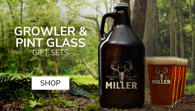 Deer Hunting Growler & Pint Glass Gift Set