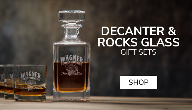 Turkey Hunting Decanter & Rocks Glass Gift Sets