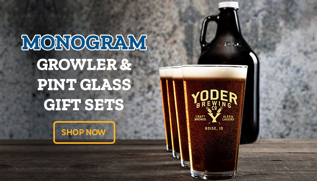 Monogram Growler & Pint Glass Gift Set