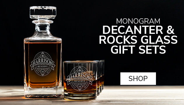 Monogram Decanter & Rocks Glass Gift Sets