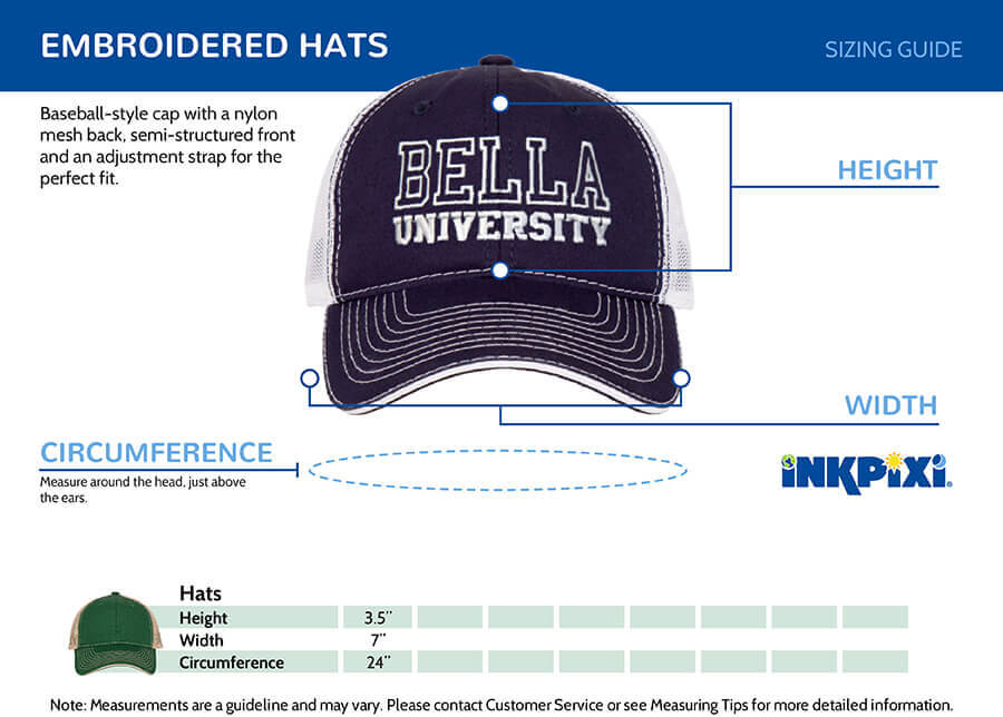 trucker hat sizes chart