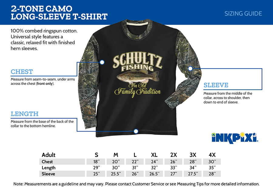 twotone longsleeve sizes chart