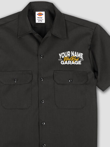 Set the pace for hard work under the hood wearing a personalized Hot Rod  Garage work shirt. You will be ready to hit the road before you know it  with